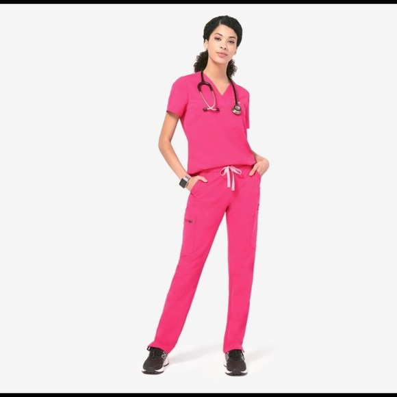 FIGs Hot Pink Yola Skinny Scrub Pants latest styles